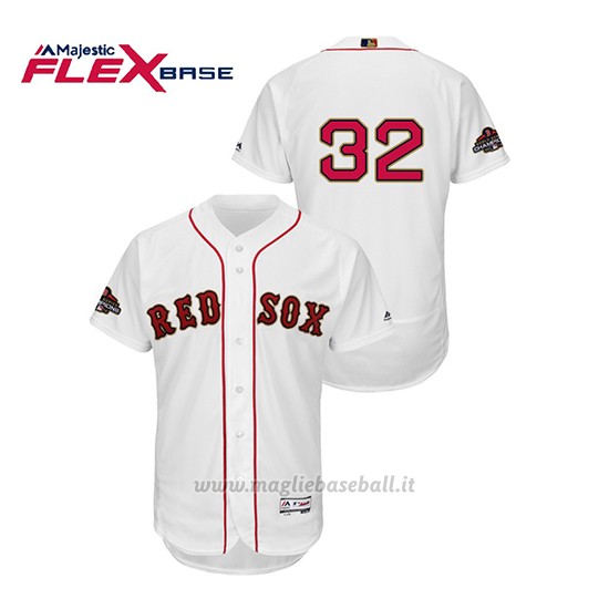 Maglia Baseball Uomo Boston Red Sox Matt Barnes 2019 Gold Program Flex Base Bianco